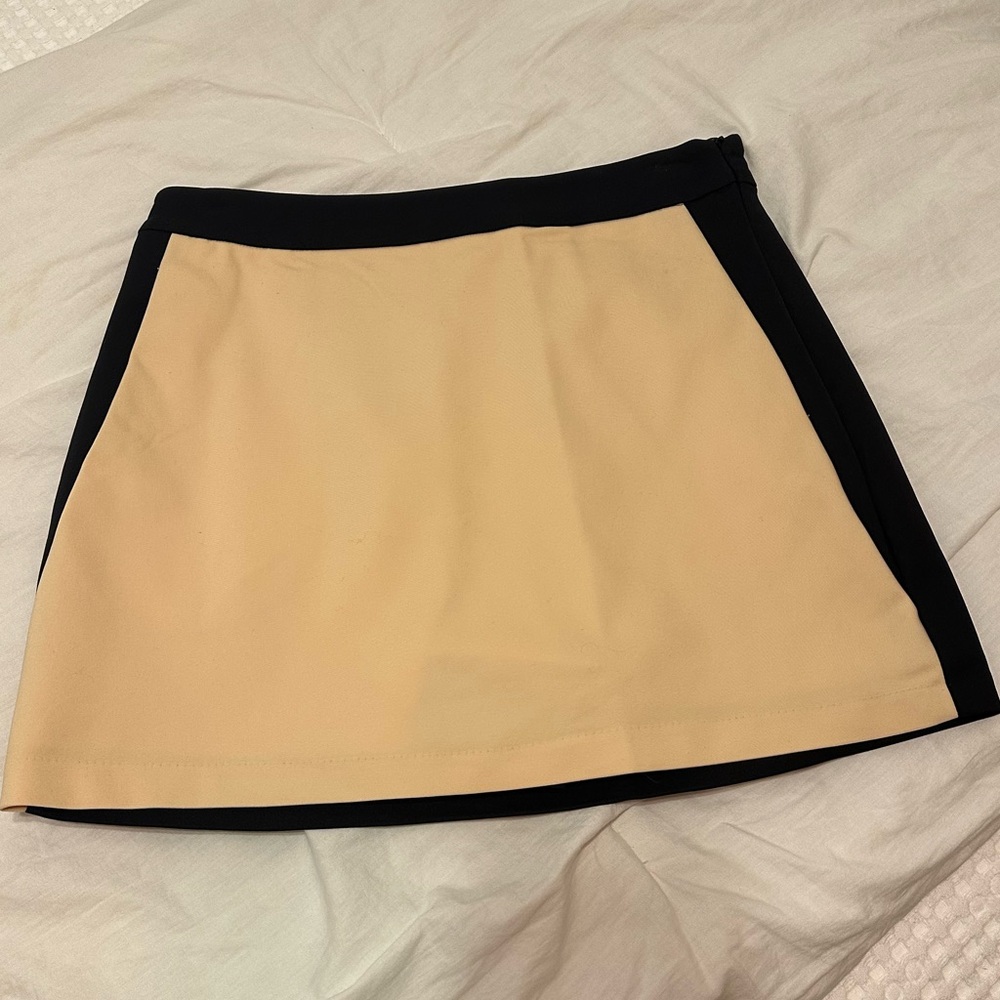 English Factory Tan and Black Mini Skirt